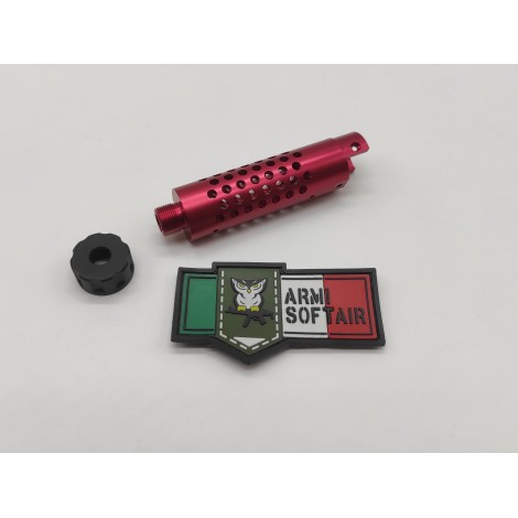 NARCOS AIRSOFT CANNA IN METALLO AAP01 CNC Aluminum 6061 Front Barrel Kits Type 4 ROSSA RED - NARCOS AIRSOFT