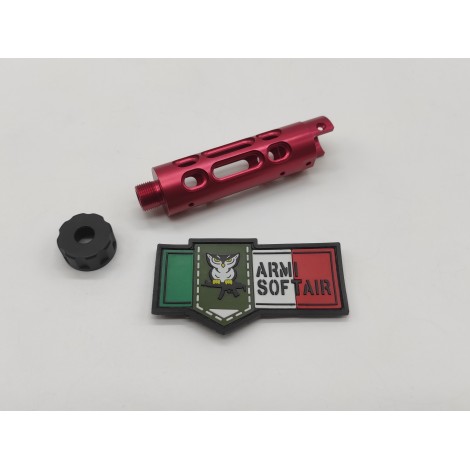 NARCOS AIRSOFT CANNA IN METALLO AAP01 CNC Aluminum 6061 Front Barrel Kits Type 2 ROSSA RED - NARCOS AIRSOFT