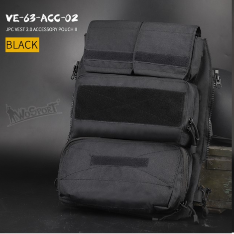 WOSPORT TZAINETTO JPC vest 2.0 Accessory Bag II ZIP POUCH NERO BLACK - WOSPORT