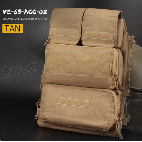 WOSPORT TZAINETTO JPC vest 2.0 Accessory Bag II ZIP POUCH TAN DESERT - WOSPORT
