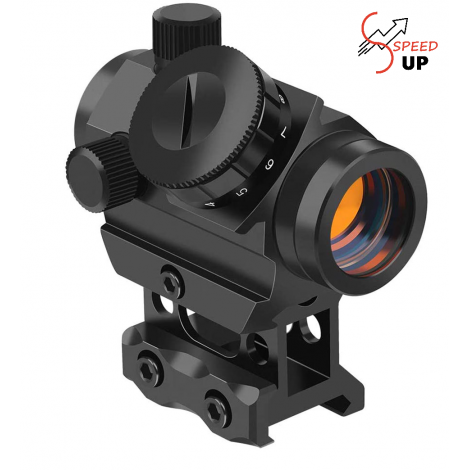 SPEED UP airsoft RED DOT PUNTO ROSSO MICRO T1 with MOUNT IN METALLO NERO - SPEED UP Airsoft