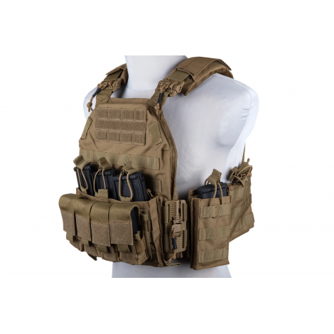 GFC tactical TATTICO COMPLETO PLATE CARRIER QRB FAST OPENING SYSTEM TAN CB - GFC tactical