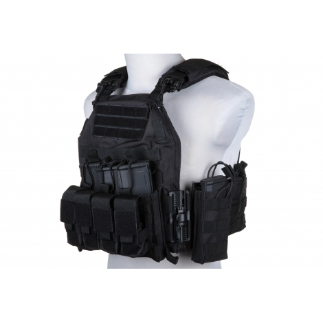 GFC tactical TATTICO COMPLETO PLATE CARRIER QRB FAST OPENING SYSTEM NERO BK - GFC tactical