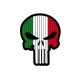 PATCH BANDIERA A FORMA DI TESCHIO FLAG SKULL ITALIA PVC VELCRO PATCH -