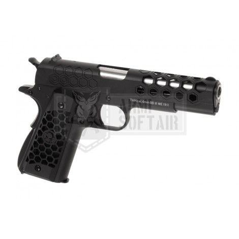 WE M1911 Hex Cut GBB GAS BLOWBACK METAL ARGENTO / NERA BLACK - WE