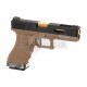 WE G17 Custom BK Gold Barrel GBB GAS BLOWBACK METAL TAN / NERA BLACK - WE