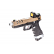 VORSK PISTOLA GBB G18 EU18 VENTED FLUTED BARREL + DOT BDS DUAL TONE NERA / TAN - Vorsk