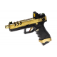 VORSK PISTOLA GBB G18 EU18 VENTED FLUTED BARREL + DOT BDS DUAL TONE NERA / ORO GOLD - Vorsk